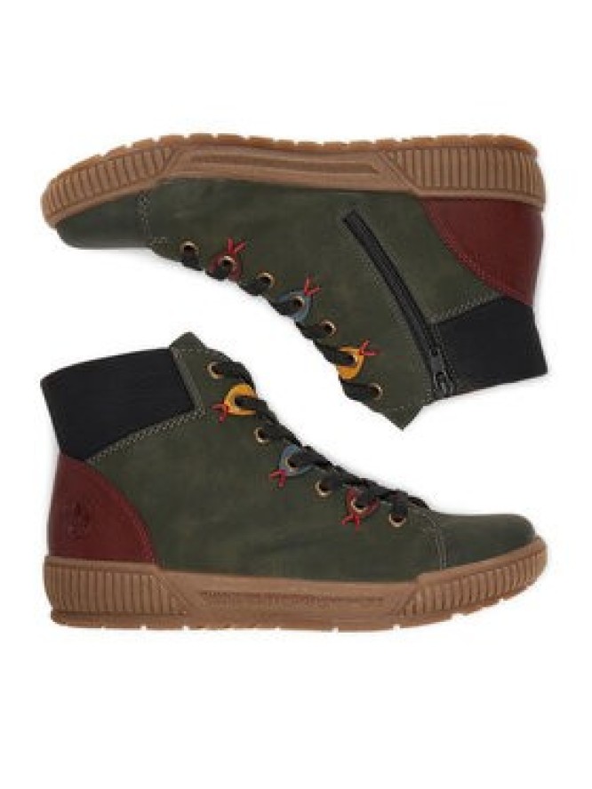 Rieker Trzewiki N0711-54 Zielony