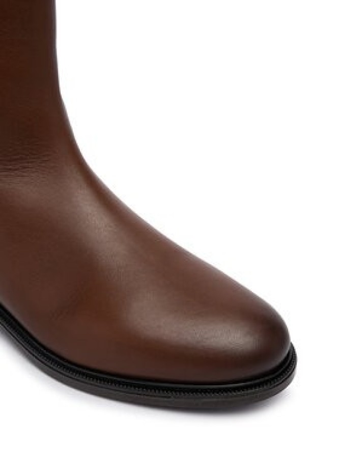 Tommy Hilfiger Botki Th Buckle Leather Ankle Boot FW0FW09486 Brązowy