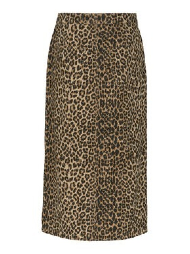 Vero Moda Spódnica jeansowa Veri 10331065 Brązowy Regular Fit