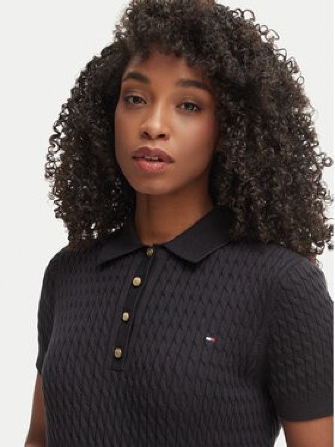 Tommy Hilfiger Polo WW0WW41474 Czarny Regular Fit