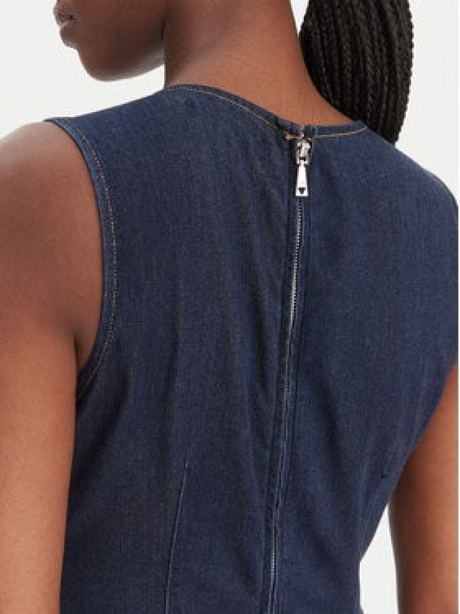 Guess Sukienka codzienna W6RK72 D6980 Granatowy Regular Fit