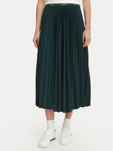 Lacoste Spódnica plisowana JF1402 Zielony ciemny Regular Fit