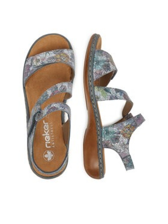 Rieker Sandały 659C7-90 Szary