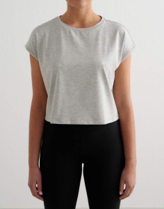 Damski top treningowy ultramiękki second skin, szybkoschnący Soft Basic szary