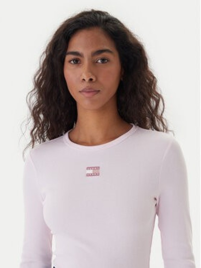 Tommy Jeans Bluzka DW0DW20178 Różowy Slim Fit