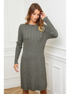 Joséfine Sukienka dzianinowa "Garcy" w kolorze oliwkowym rozmiar: M