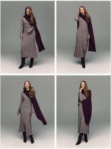 Wełniany szalik z domieszką kaszmiru - mahoniowy