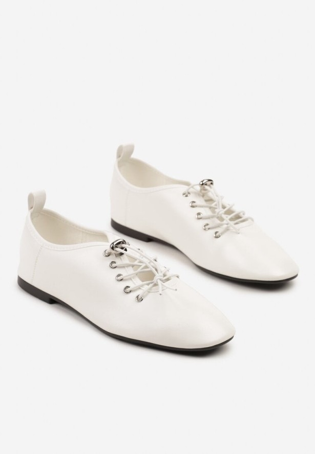 Białe Półbuty ze Sznurowaniem ze Stoperem Julisha