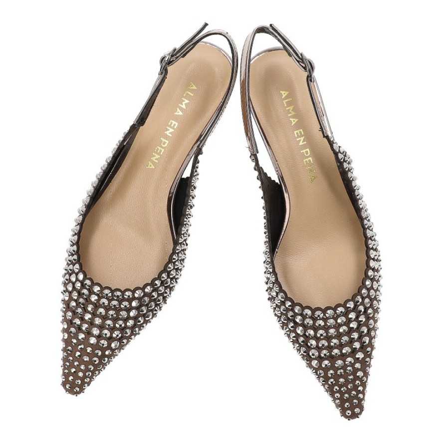 Srebrne Czółenka Alma En Pena Eleganckie Buty Damskie Na Obcasie