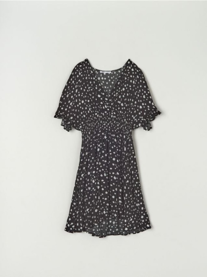 Sukienka mini ze wzorem - czarny