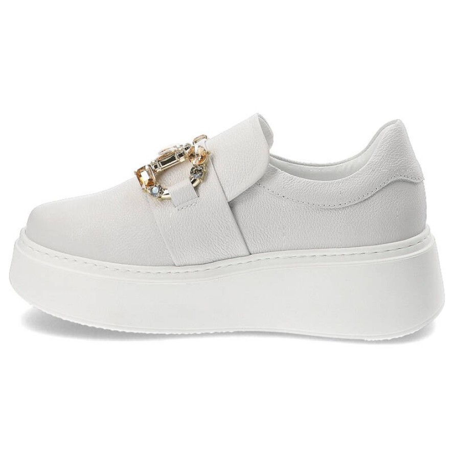 Białe Sneakersy Chebello Stylowe Obuwie Damskie Na Platformie