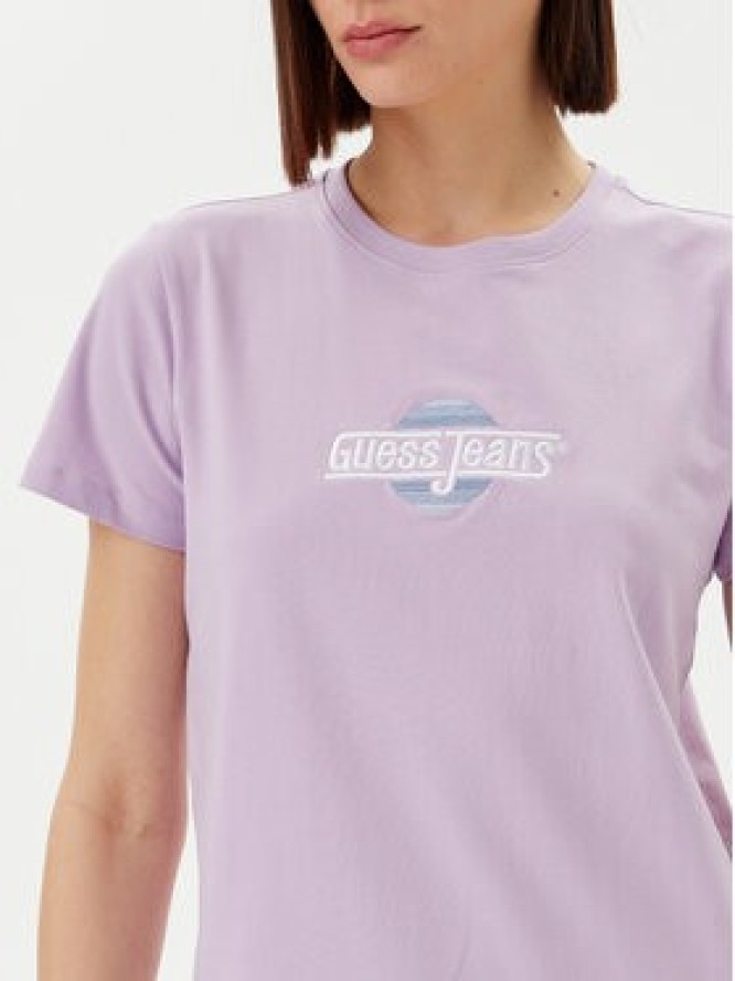 Guess Jeans T-Shirt W5GI26 J1314 Fioletowy Regular Fit