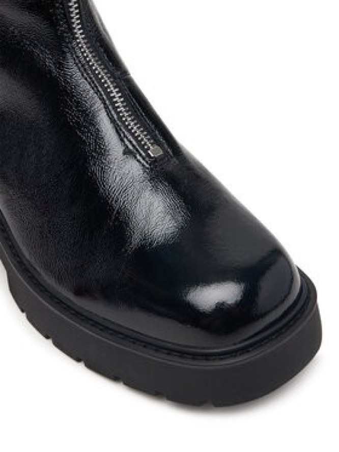 Calvin Klein Botki Chunky Zip Boot Shiny Lth HW0HW03200 Czarny