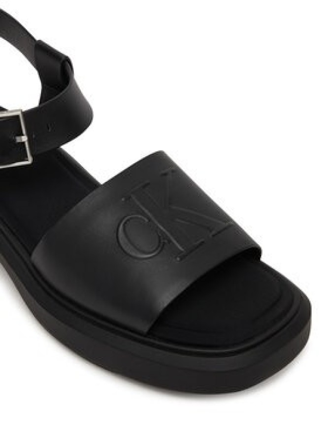 Calvin Klein Sandały Chunky Sandal Lth Mg HW0HW03131 Czarny