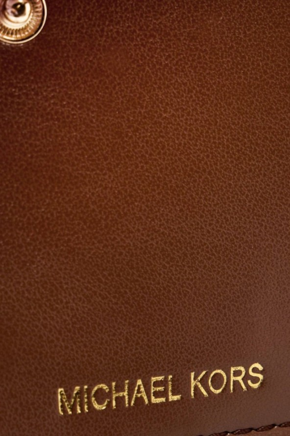 MICHAEL KORS Brązowy portfel z monogramem