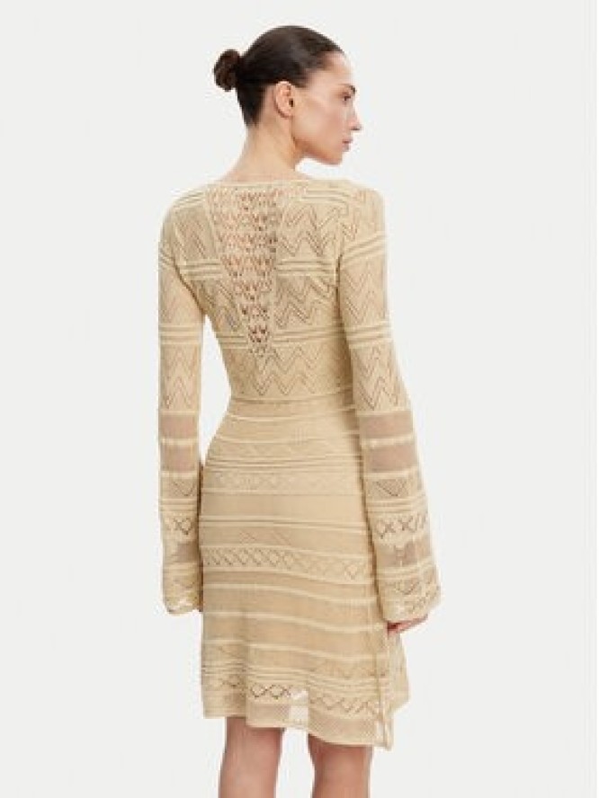 Guess Sukienka dzianinowa W5GK48 Z3E22 Beżowy Slim Fit
