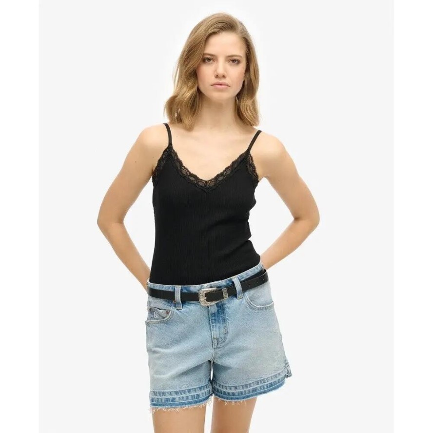 Top z koronkowym wykończeniem dla kobiet Superdry Essential