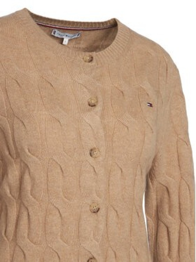Tommy Hilfiger Kardigan WW0WW47463 Beżowy Regular Fit