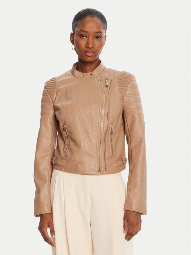 Guess Kurtka z imitacji skóry W5YL1 9WHDS0 Beżowy Regular Fit