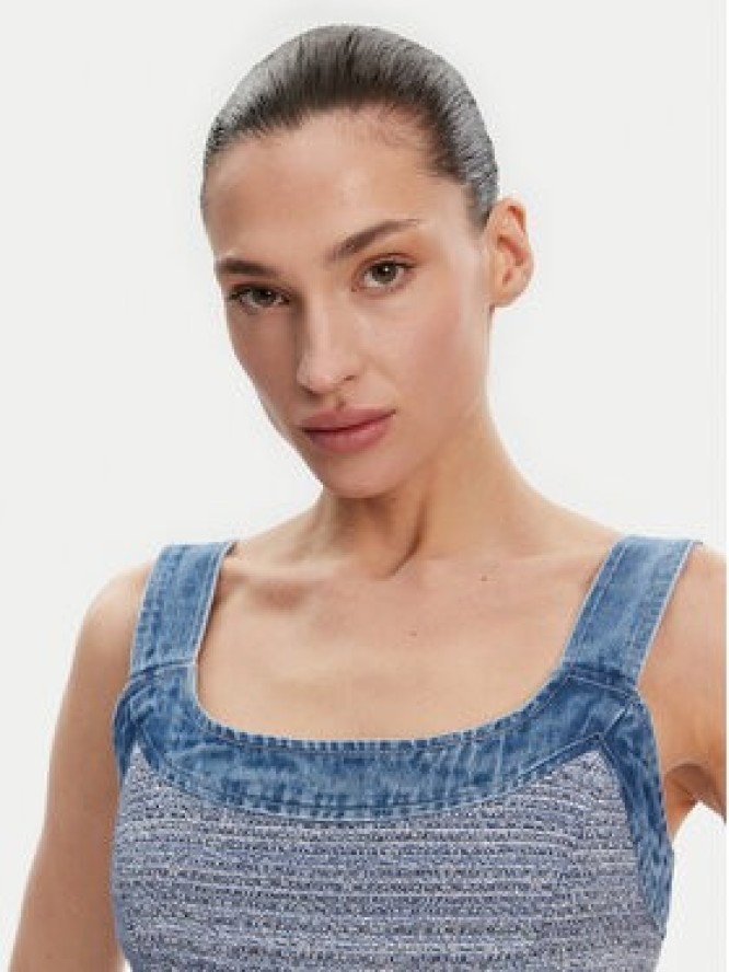 Guess Sukienka codzienna W5GK77 WH610 Niebieski Slim Fit