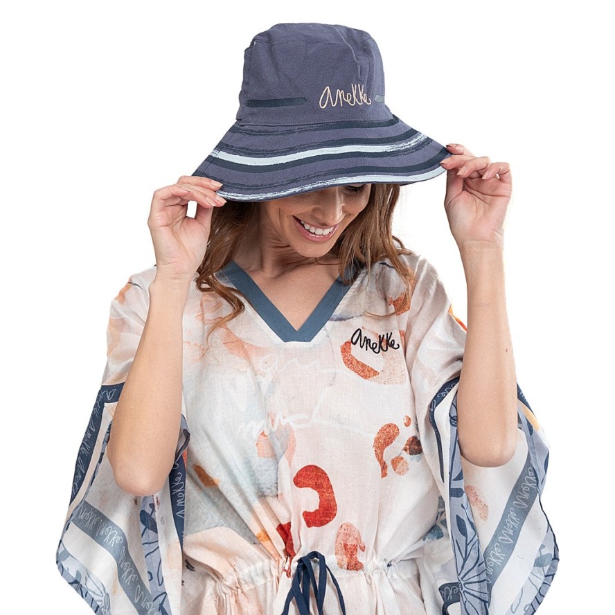 Granatowy Modny Kapelusz Damski Anekke