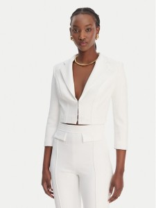 Elisabetta Franchi Marynarka GI-222-61E2-V420 Biały Regular Fit