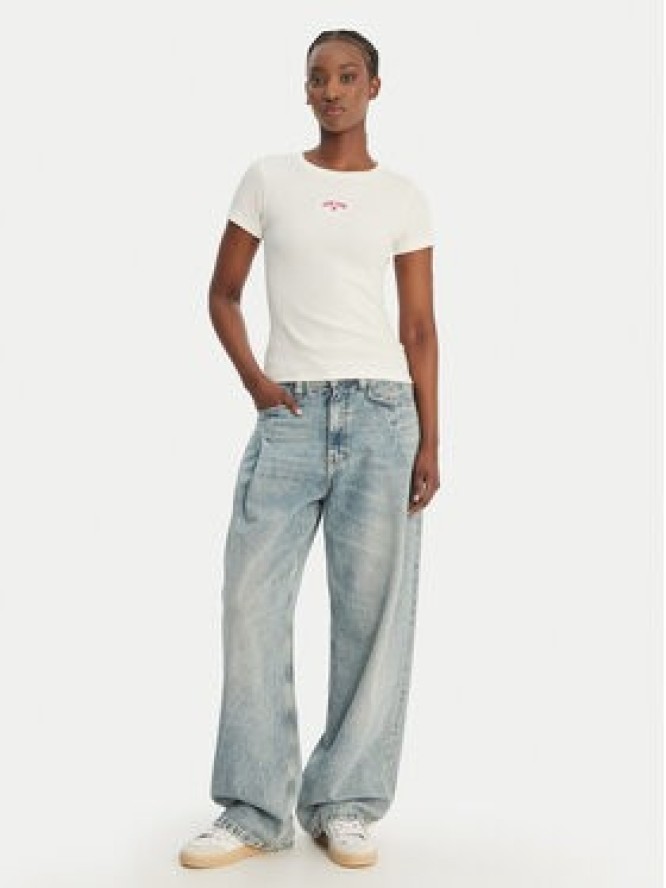 Guess Jeans T-Shirt W6GPZ3 KA0H1 Écru Slim Fit