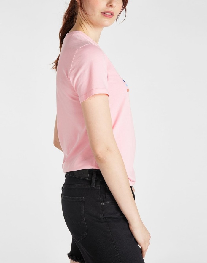 T-SHIRT DAMSKI LEE ESSENTIAL SLIM TEE SLIM FIT LA PINK L41HEPNL 112108965