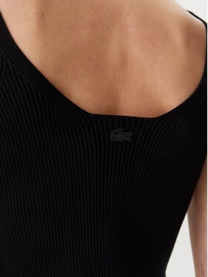 Lacoste Sukienka dzianinowa EF9270 Czarny Slim Fit