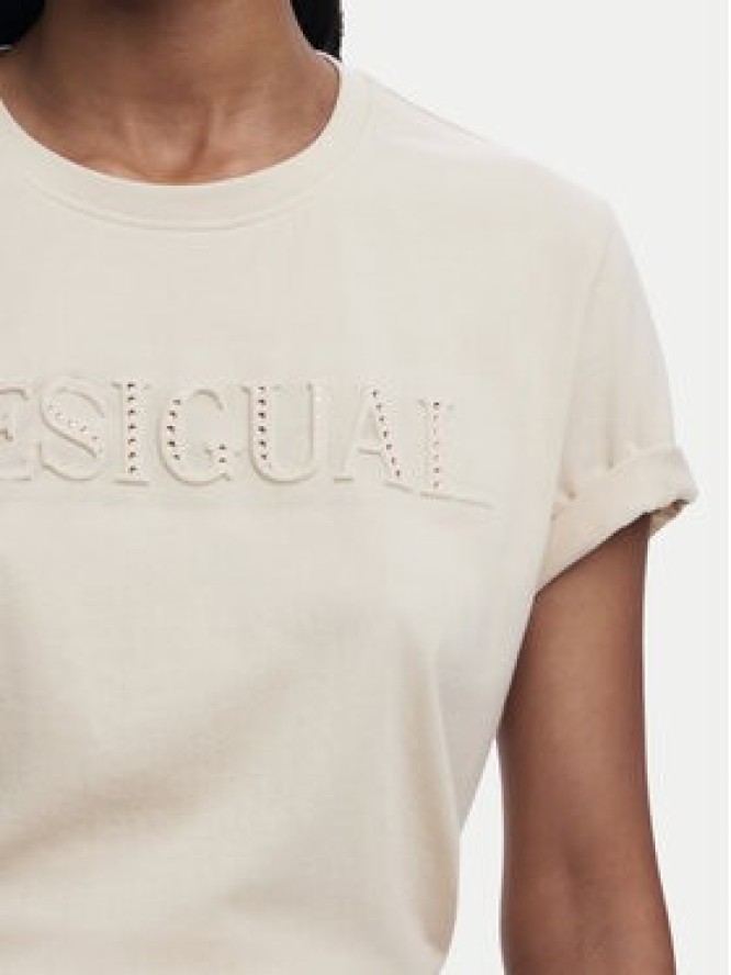 Desigual T-Shirt Brandy 25SWTK17 Écru Regular Fit