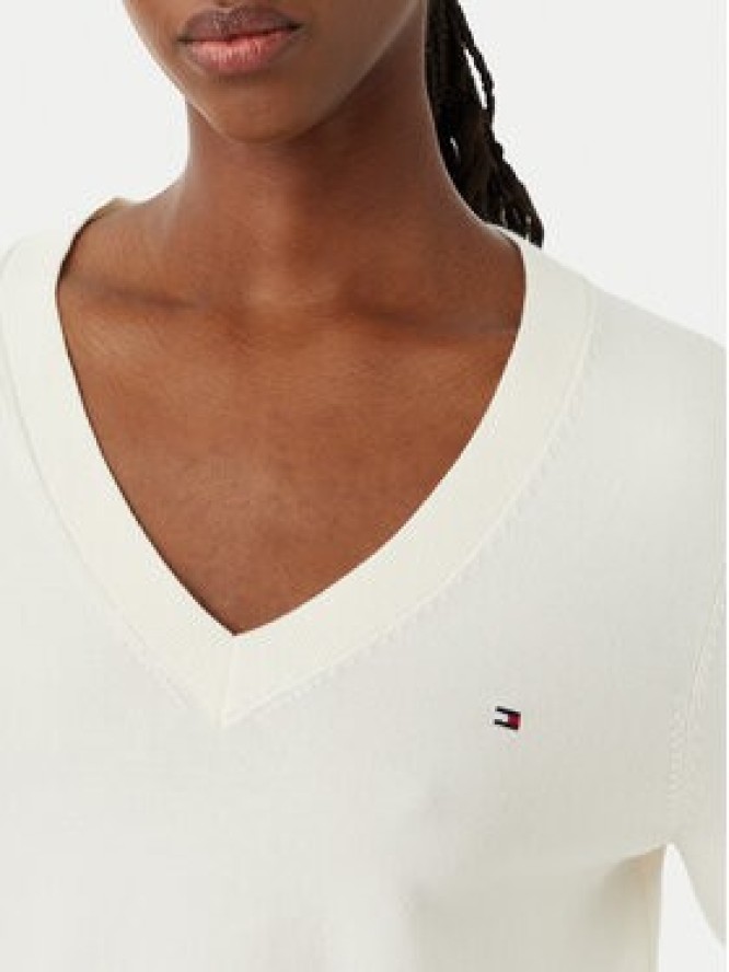 Tommy Hilfiger Sweter WW0WW40098 Kremowy Regular Fit