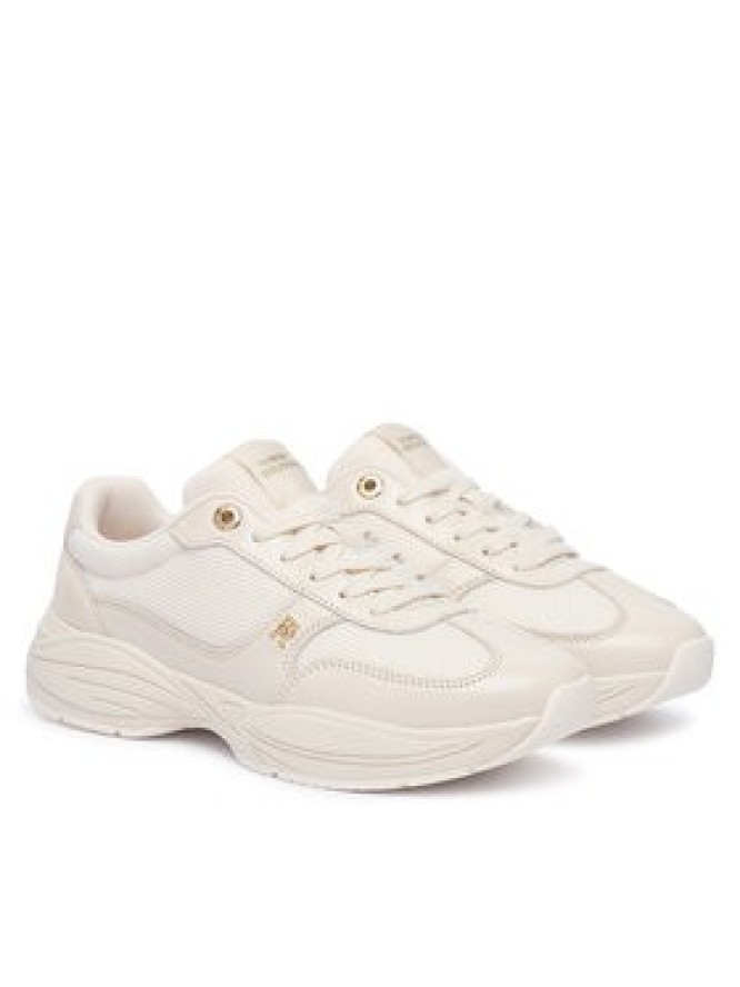 Tommy Hilfiger Sneakersy Modern Runner Shiny Leather FW0FW09413 Beżowy