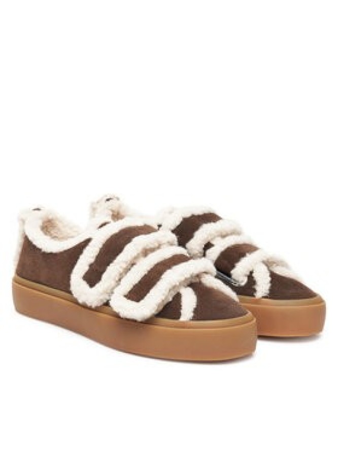 Inuikii Sneakersy Shearling Low Velcro 1001.001.0231 Brązowy