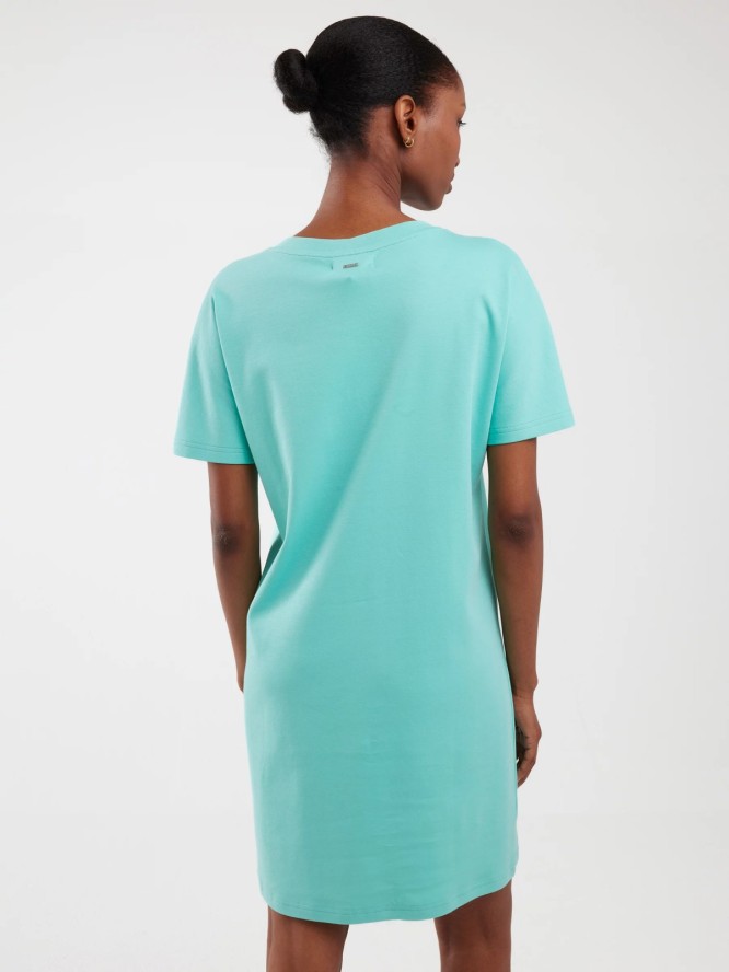 Sukienka damska bawełniana z krótkim rękawem turkusowa Zorkaya 302