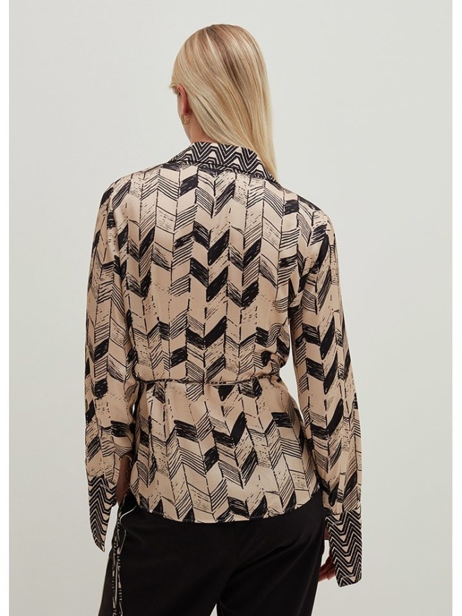 STEFANEL Bluzka w kolorze beżowo-czarnym rozmiar: 34