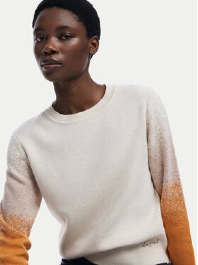 Desigual Sweter Fama 25WWJF24 Écru Regular Fit