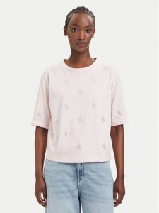 Guess T-Shirt V6GI18 K2985 Różowy jasny Regular Fit