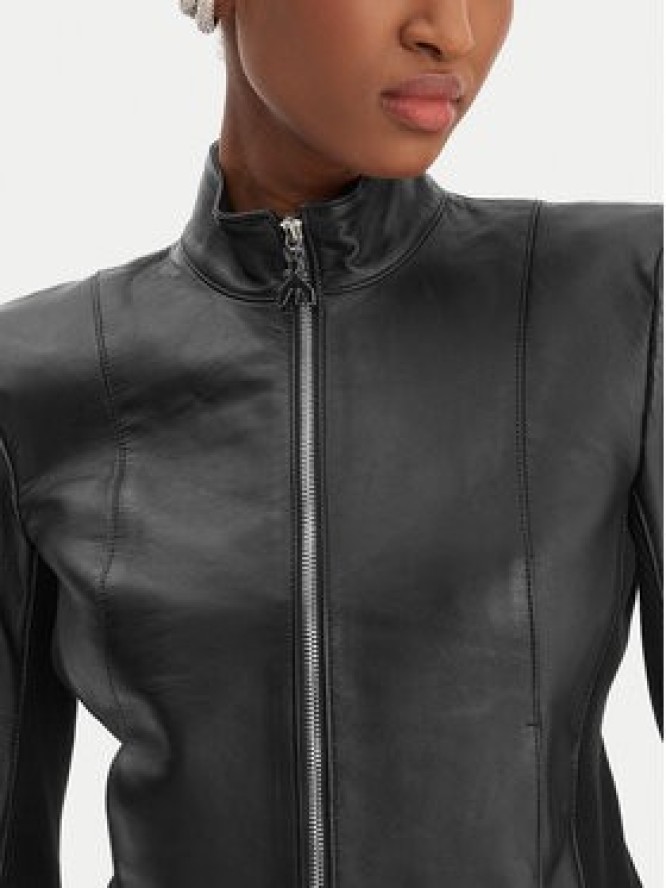 Patrizia Pepe Kurtka skórzana CO0001/L1HZ-K103 Czarny Regular Fit