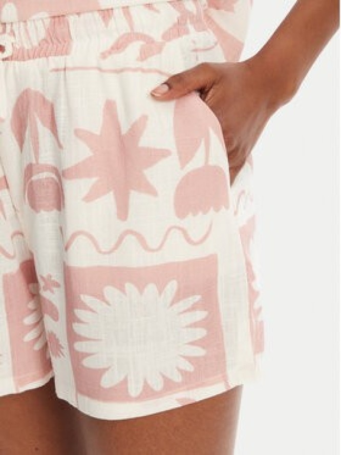 Banana Moon Szorty materiałowe William Floreal MHW03 Różowy Loose Fit