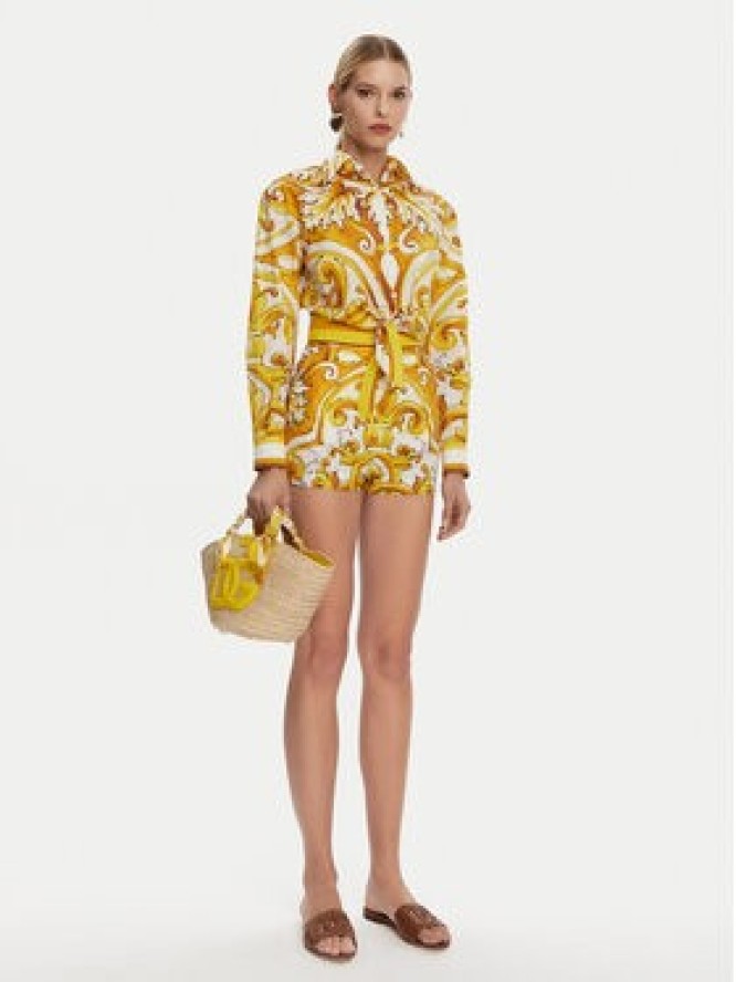 Dolce&Gabbana Koszula F5S65T FI5JK Żółty Regular Fit