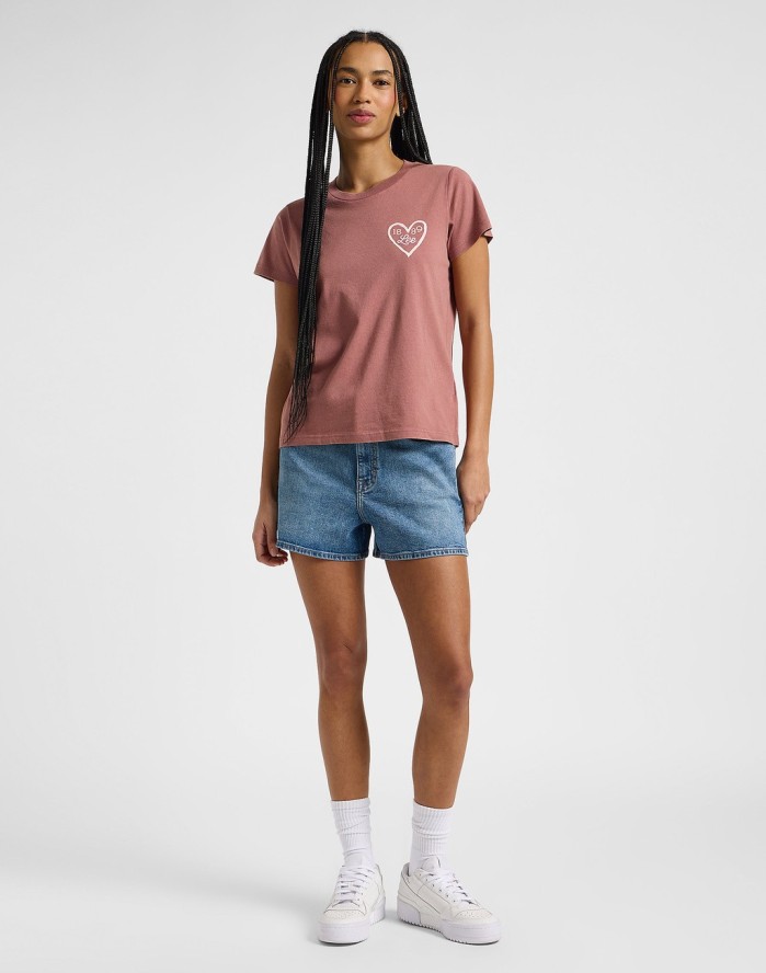 DAMSKA KOSZULKA LEE SMALL LOGO TEE HENNA 112363636