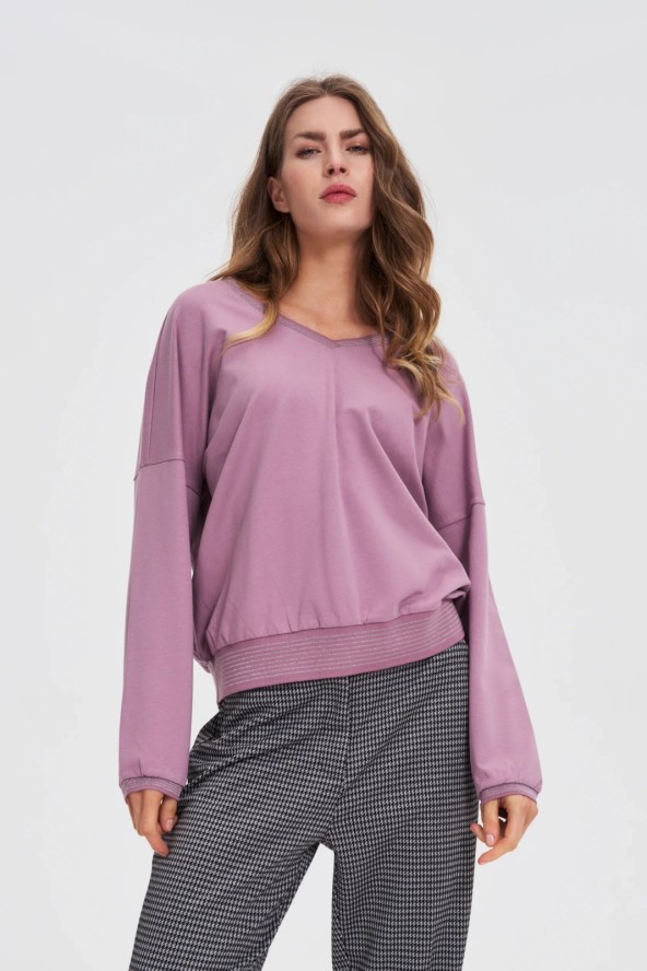 Bluza z bawełny różowa