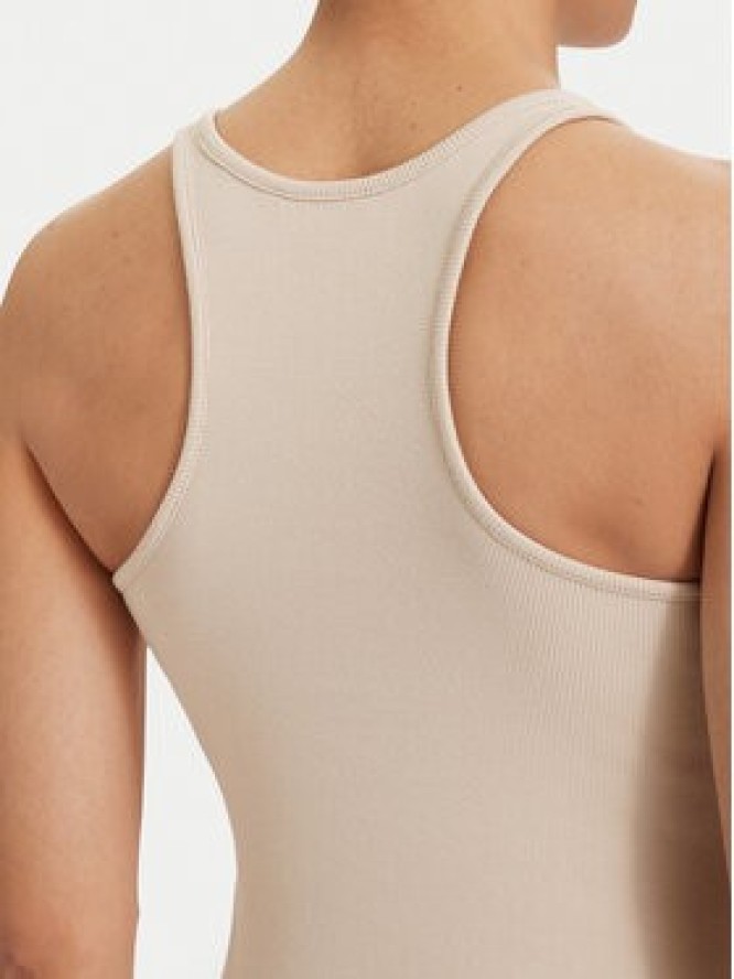 Tommy Jeans Top Racerback DW0DW22264 Beżowy jasny Slim Fit