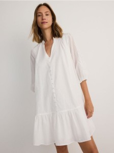 Sukienka mini z koronką - biały