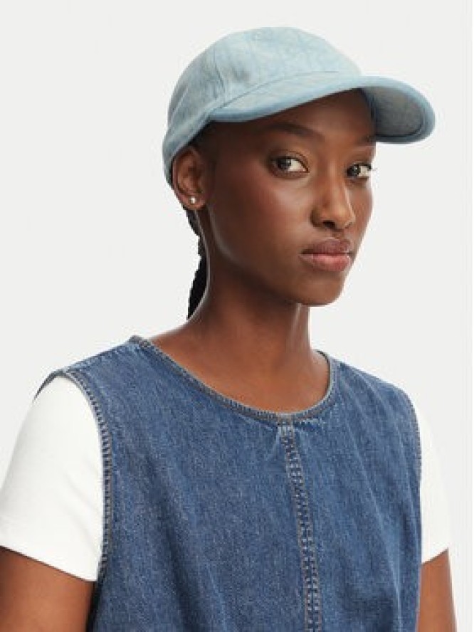Calvin Klein Czapka z daszkiem Denim Emblem Burnout LV04F5042G Błękitny