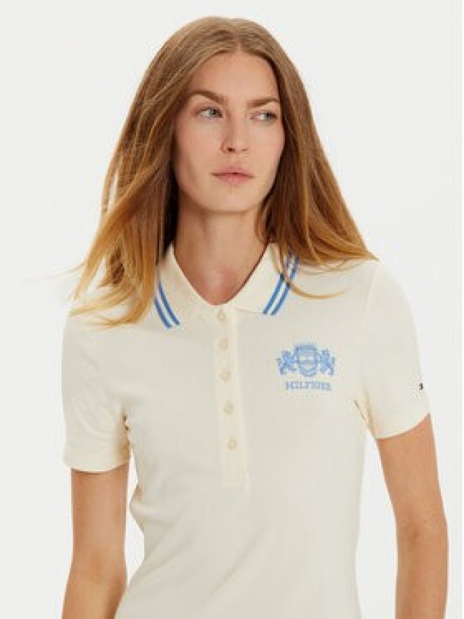 Tommy Hilfiger Sukienka codzienna Varsity WW0WW43841 Beżowy Slim Fit