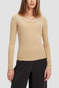 GUESS Beżowy damski longsleeve Colette, Rozmiar S