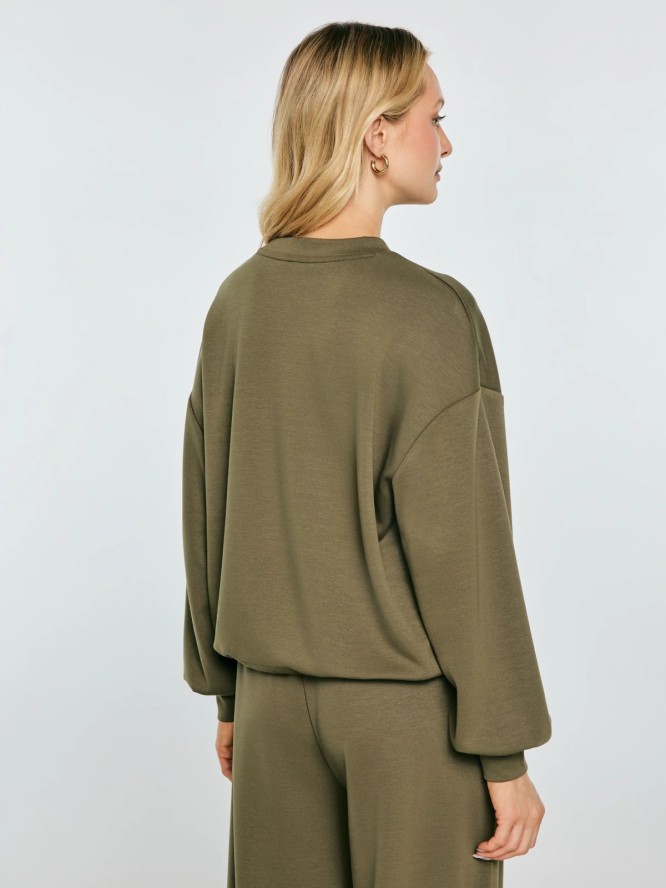 bluza damska z wiskozy khaki lunara 303