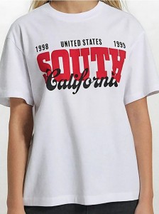 Koszulka oversize z napisem - biały