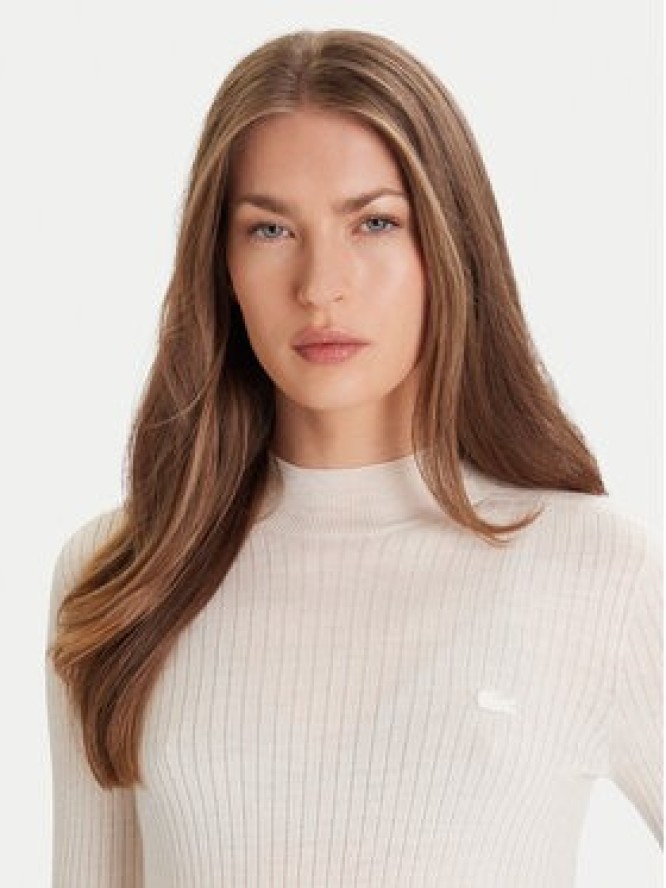 Lacoste Sweter AF4189 Écru Slim Fit